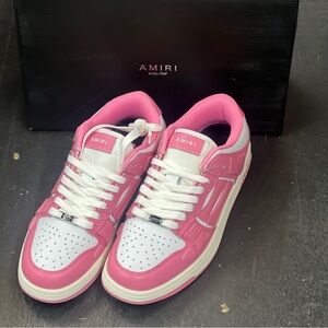 AMIRI Women’s Skel Top Low White Pink Sneakers